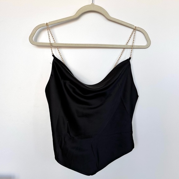 Nasty Gal Tops - Silk Tie Scarf Top with Chain Straps